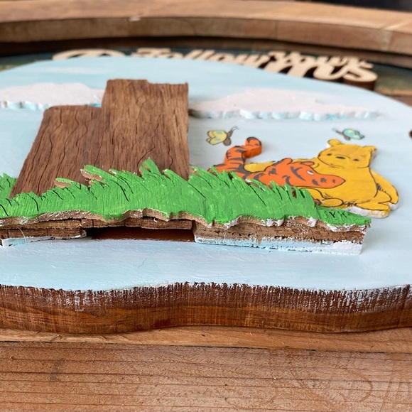 Winnie The Pooh and Tiger 3D Hand Painted Acrylic and Carving on Wood - Picture 7 of 8